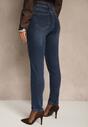 Niebieskie Jeansy o Fasonie Skinny Regular Waist Razella