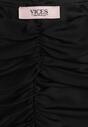 Czarna Drapowana Bluzka VICES z Odkrytymi Ramionami i Siateczkowymi Rękawami Atevite