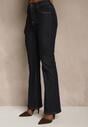 Granatowe Jeansy Flare High Waist Salinnava