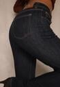 Granatowe Jeansy Flare High Waist Salinnava