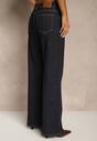 Granatowe Jeansy Straight Leg High Waist Salisae