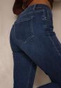 Niebieskie Jeansy Skinny Regular Waist z Dodatkiem Wiskozy Zenesia