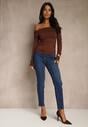 Niebieskie Jeansy Skinny Regular Waist z Dodatkiem Wiskozy Zenesia