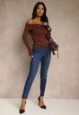 Niebieskie Jeansy Skinny Regular Waist z Dodatkiem Wiskozy Zenesia