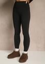Czarne Legginsy High Waist Ozdobione Przeszyciem Belanessa