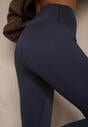 Granatowe Legginsy High Waist z Szeroką Gumką w Talii Aithala