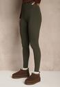 Ciemnozielone Legginsy Casual Regualr Waist Ralinsa