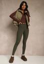 Ciemnozielone Legginsy Casual Regualr Waist Ralinsa