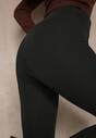 Czarne Legginsy Casual Regualr Waist Ralinsa