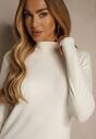 Biała Casualowa Bluzka z Golfem Longsleeve Ralaia