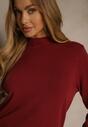 Bordowy Casualowy Sweter z Półgolfem w Minimalistycznym Stylu Seorienne