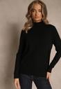 Czarny Casualowy Sweter z Półgolfem w Minimalistycznym Stylu Seorienne