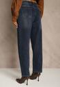 Niebieskie Jeansy Mom Fit High Waist z Wiskozą Erralia