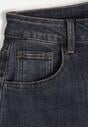Granatowe Jeansy Mom Fit High Waist z Wiskozą Erralia