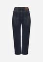 Granatowe Jeansy Mom Fit High Waist z Wiskozą Erralia