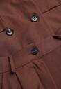 Brązowy Komplet Garniturowy Oversize Marynarka Dwurzędowa i Spodnie Wide Leg Tevilna