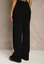 Czarne Spodnie Wide Leg High Waist z Dodatkiem Kaszmiru Nevalla