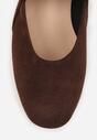 Ciemnobrązowe Balerinki Vices w Krowie Łaty w Stylu Mary Jane ze Skórzaną Wkładką Rilaneia