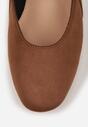 Brązowe Balerinki Vices w Krowie Łaty w Stylu Mary Jane ze Skórzaną Wkładką Rilaneia