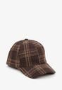 Brązowa Czapka z Daszkiem Zdobiona Printem w Kratę Venilara