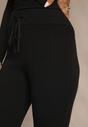 Czarne Dzianinowe Spodnie z Wiskozą o Kroju Flare Zetene