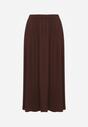 Brązowa Rozkloszowana Spódnica z Bawełny Tussala