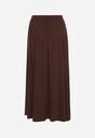 Brązowa Rozkloszowana Spódnica z Bawełny Tussala