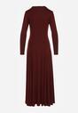 Bordowa Rozkloszowana Sukienka z Bawełny Tusmala