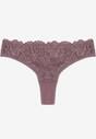Fioletowe Bawełniane Majtki Stringi z Koronką Ilwedana