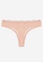 Różowe Bawełniane Majtki Stringi z Koronką Ilwedana