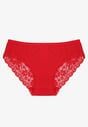 Czerwone Majtki Figi z Koronkowymi Wstawkami Amiora