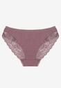 Fioletowe Majtki Figi z Koronkowymi Wstawkami Amiora
