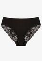 Czarne Majtki Figi z Koronkowymi Wstawkami Amiora