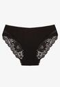 Czarne Majtki Figi z Koronkowymi Wstawkami Amiora