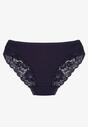 Granatowe Majtki Figi z Koronkowymi Wstawkami Amiora