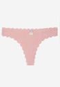 Ciemnoróżowe Prążkowane Majtki Stringi z Bawełny Ilweda