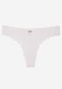 Białe Prążkowane Majtki Stringi z Bawełny Ilweda