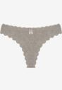 Szare Prążkowane Majtki Stringi z Bawełny Ilweda