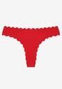 Czerwone Prążkowane Majtki Stringi z Bawełny Ilweda