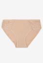 Beżowe Bawełniane Majtki Figi o Klasycznym Fasonie Venalice