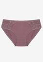 Fioletowe Bawełniane Majtki Figi o Klasycznym Fasonie Venalice
