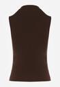 Ciemnobrązowy Dopasowany Top z Bawełny z Półgolfem Unellesa