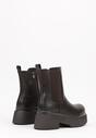 Brązowe Botki Sztyblety na Platformie Tevirka