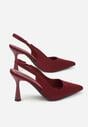 Bordowe Sandały ze Szpiczastym Noskiem Jolaia