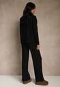 Czarny Komplet Dzianinowy Spodnie o Szerokim Kroju i Sweter Półgolf Datusa