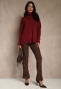 Bordowy Golf o Fasonie Klasycznego Swetra z Domieszką Kaszmiru Rorilaine