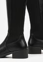 Czarne Casualowe Kozaki Typu Muszkieterki na Płaskiej Podeszwie Belissae