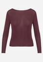 Bordowa Bluzka Longsleeve z Wiskozy i Kaszmiru Unelle