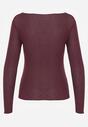 Bordowa Bluzka Longsleeve z Wiskozy i Kaszmiru Unelle