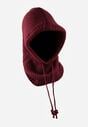 Bordowa Czapka Balaclava z Wełną i Ściągaczami Linobra